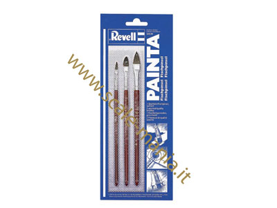 Set di 3 pennelli a punta piatta da modellismo Painta by Revell