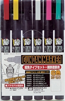Set di 6 Gundam Marker GMS-110 FINE EDGE by Mr.Hobby