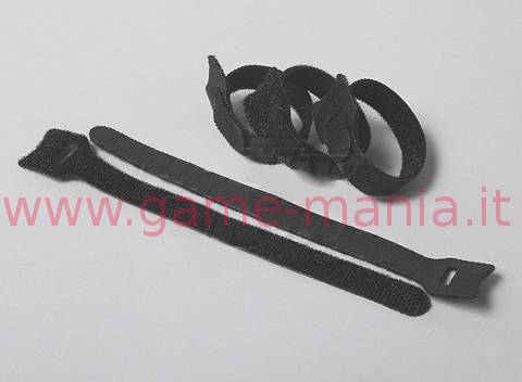 BLACK battery 150mm long soft velcro straps (5x) by HK