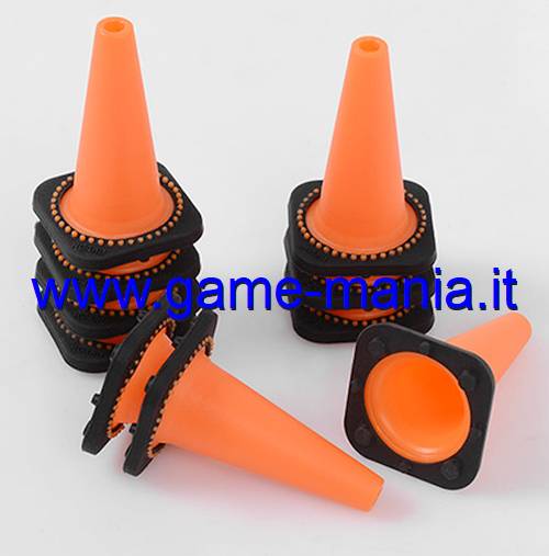 10 Coni stradali arancioni in GOMMA scala 1:10 by RC4WD