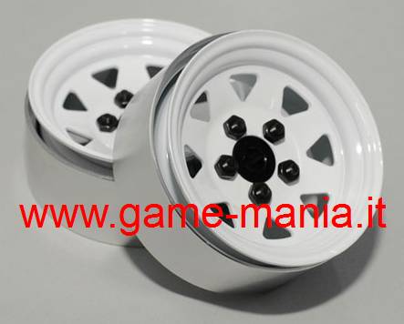 Cerchi 1.9 beadlock 5 LUGS in acciaio WHITE EDITION by RC4WD (x4)