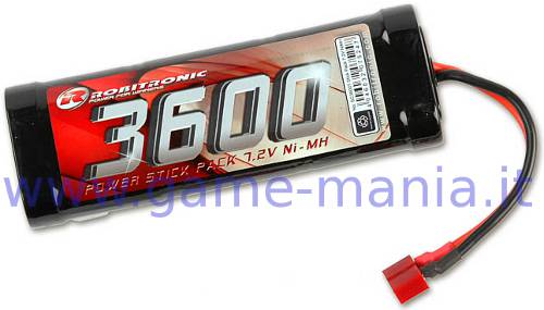 Batteria 7,2V stick pack 3600Mah Ni-Mh connettore Deans by Robitronic