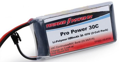Batteria Lipo 1350Mah 30C/60C 11,1V softcase senza connettore by Thunder Power