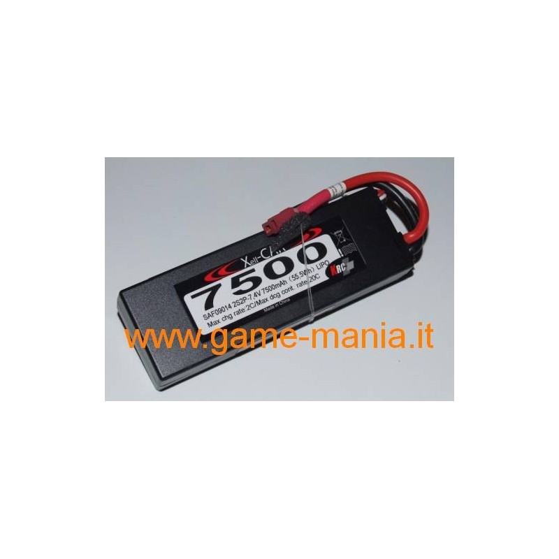 Batteria LiPo 7500Mah 20C/45C 7,4V corazzata conn. Deans by RCS