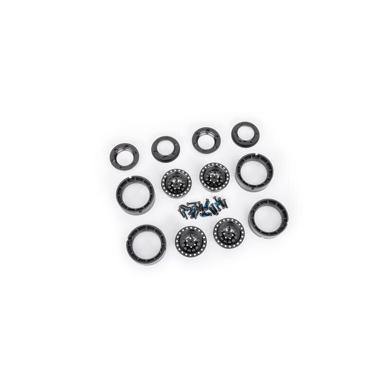 Treno cerchi beadlock Method da 1.0" IN LEGA NERI by Traxxas