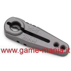 GREY anodized Alu 25T 25-28mm servo arm with screws by Vanquish Products