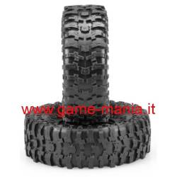 Pair of 1.9" TUSK 120mm green comp. tires w/inserts by JConcepts