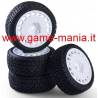 Set of 4x O.Z. rally WHITE rims with rally tires for 1/10 cars by Carson