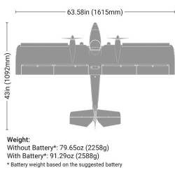 Twin Timber 1.6m BNF Basic AS3X + SAFE by E-Flite