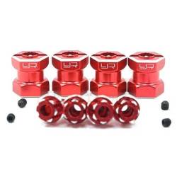 +15mm RED wheel wideners (x4) for 12mm hexes by Yeah Racing