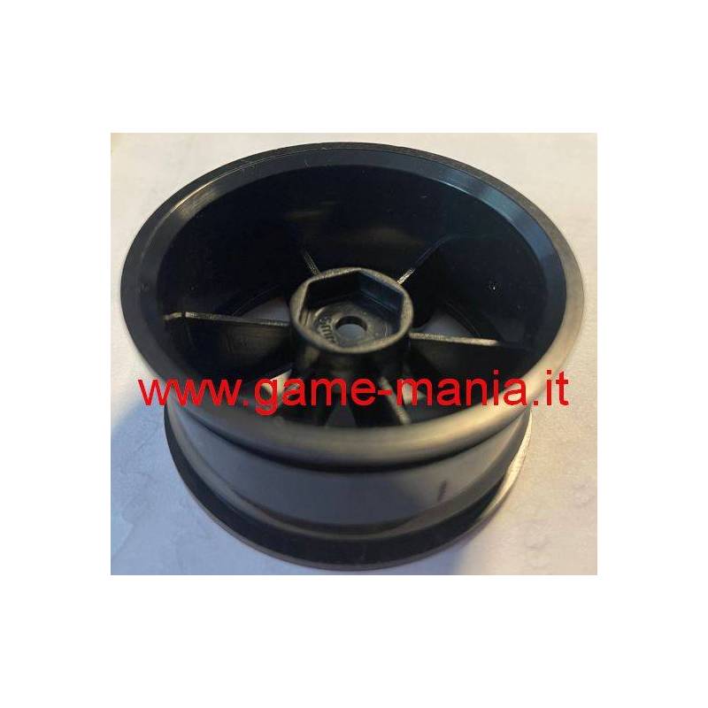 4 cerchi in nylon TE37 6 razze NERO/rosso 26mm (offset +6mm) 1:10