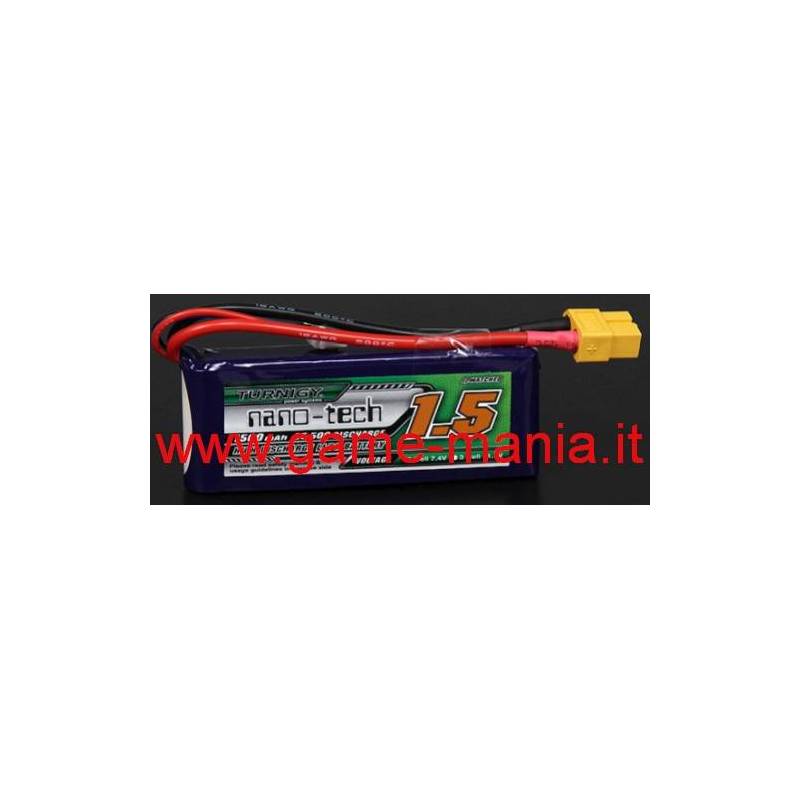 Lipo 1500Mah 2S1P 25C/50C burst Nano-Tech by Turnigy