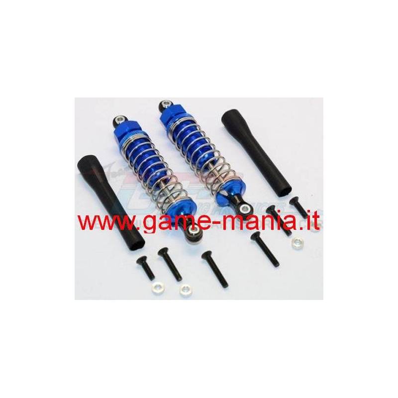 Ammortizzatori 085mm (x2) in lega azzurri con viteria by GPM