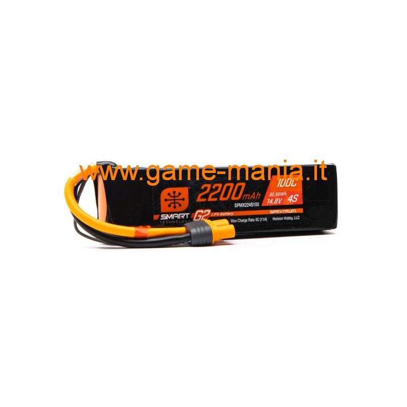 Smart G2 2200Mah - 4S1P - 100C lipo battery with IC3 conn. by Spektrum