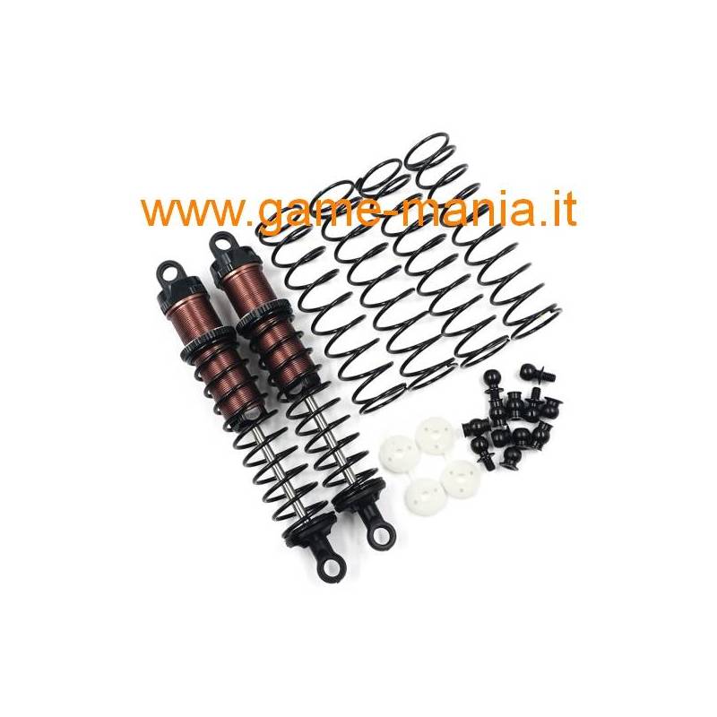 Alloy 100mm single spring BIG BORE bronze shocks (x2) by Yeah Racing