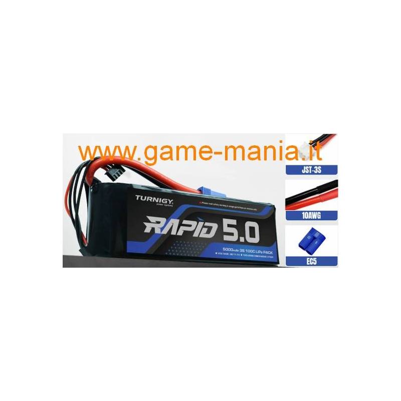 Batteria Lipo 5000Mah - 100C/200C 11,1V softcase conn. EC5 by Turnigy