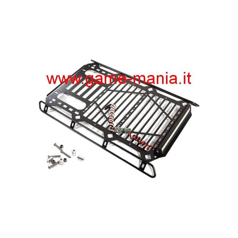Alloy 255x172mm roof rack with led light bar by Integy