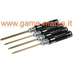 Set 4 cacciaviti CROCE/TAGLIO IN LEGA by Rockamp