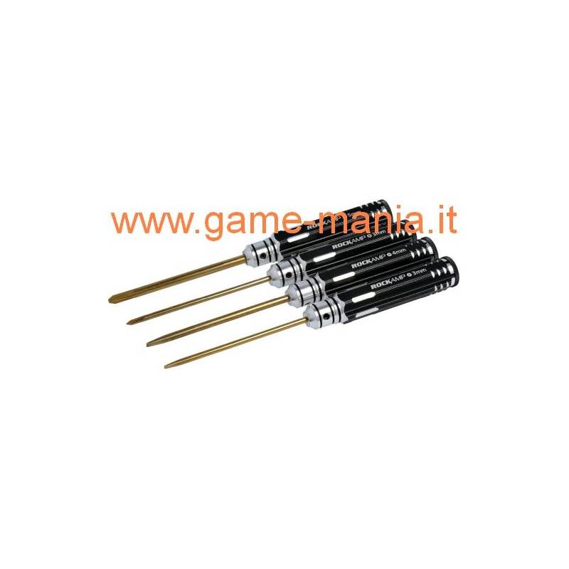 Set 4 cacciaviti CROCE/TAGLIO IN LEGA by Rockamp