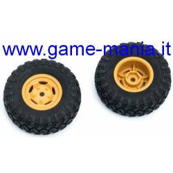 PAIR of 1.0" 46mm tires on sand nylon rims by FMS