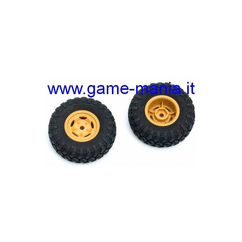 PAIR of 1.0" 46mm tires on sand nylon rims by FMS