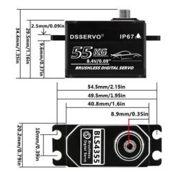 61Kg servo brushless WATERPROOF BLS4355 8,4V - LOW PROFILE by DSSERVO