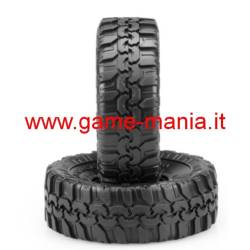 Pair of 1.9" HUNK 120mm green comp. tires w/inserts by JConcepts