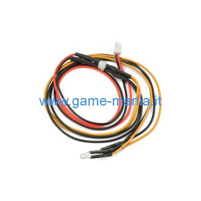 Pair of ORANGE 3MM Leds with wires and 2-poles connector by Yeah Racing