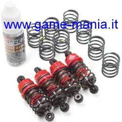 055mm RED Alu QUTUS shocks (4) with springs by Yeah Racing