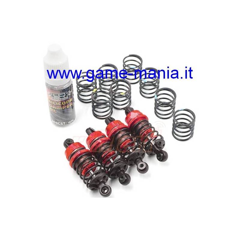 050/052mm RED Alu QUTUS shocks (4) with springs by Yeah Racing