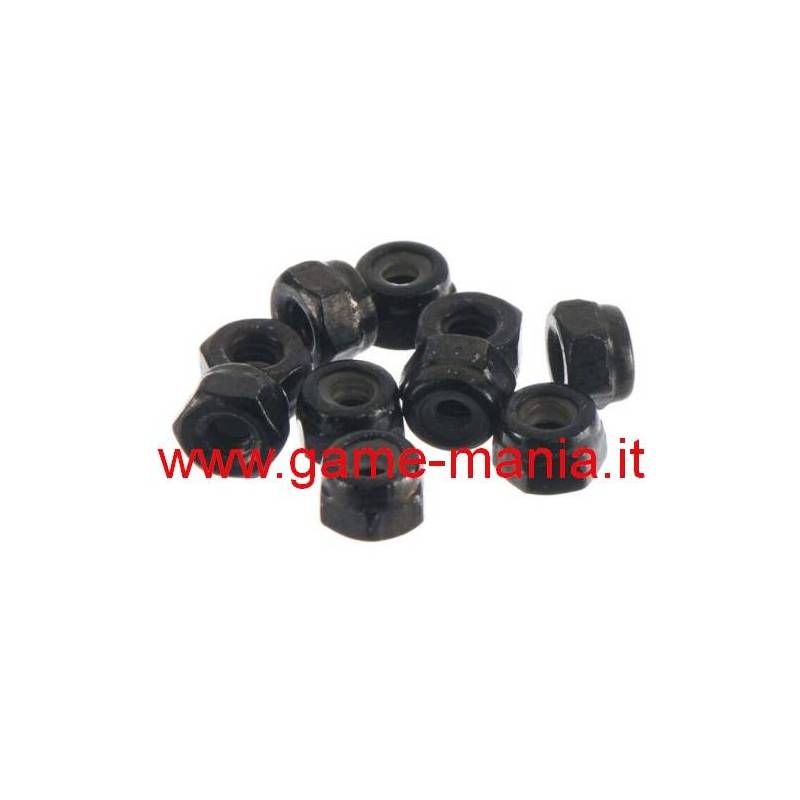 2mm BLACK Alloy nylon lock nuts (x10) by Axial
