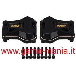 Black BRASS diff covers (2x) for FMS FCX-10 by Injora