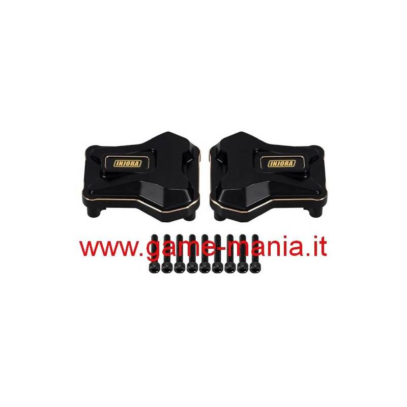 Coperchi differenziali IN OTTONE NERO x FMS FCX-10 by Injora
