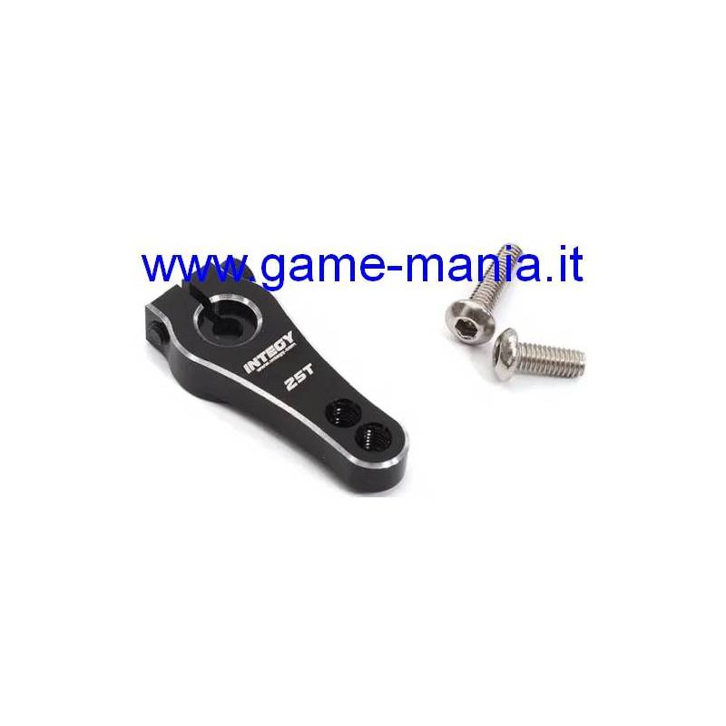 Squadretta servo NERA in lega 20mm con testa 25 denti by Integy
