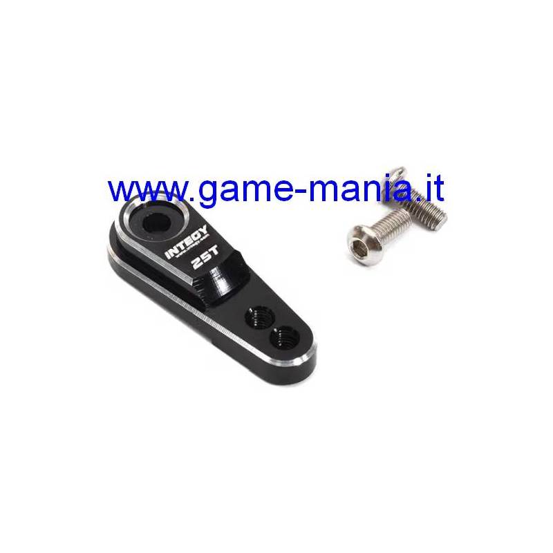 Aluminum BLACK 25T 22mm single servo arm w/ screw by Integy