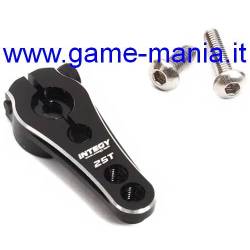 Squadretta servo  in lega NERA 20mm con testa 25 denti by Integy