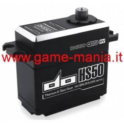 42Kg servo brushless WATERPROOF HS50 8,4V - ingran.titanio/acciaio by Doyono