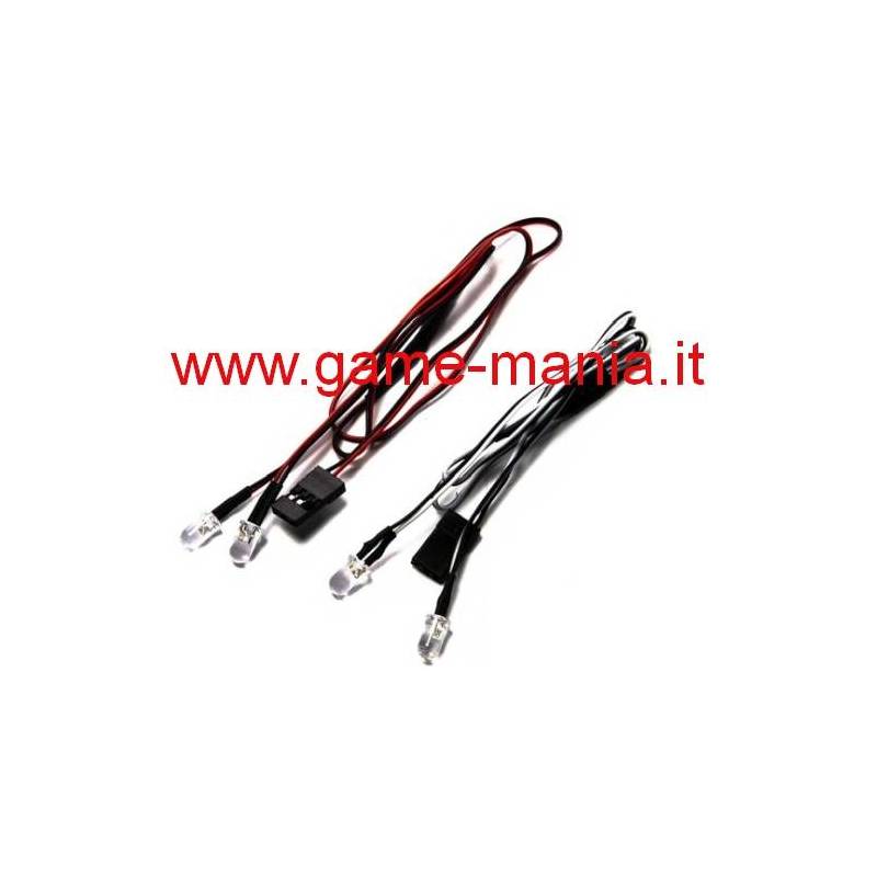 Front (2x white) and rear (2x red) led lights for 1/10 cars by Axial