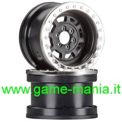 Trail-Ready 2.2" black nylon with silver bead rims (x2) by Axial