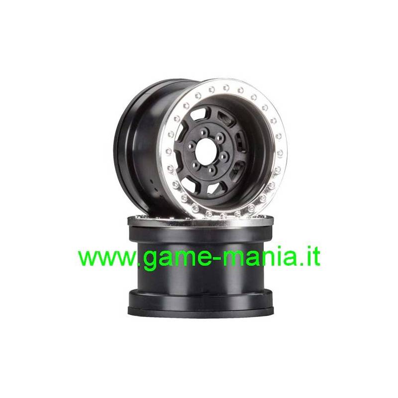 Cerchi 2.2 Trail Ready in nylon (x2) neri con beadlocks cromati by Axial