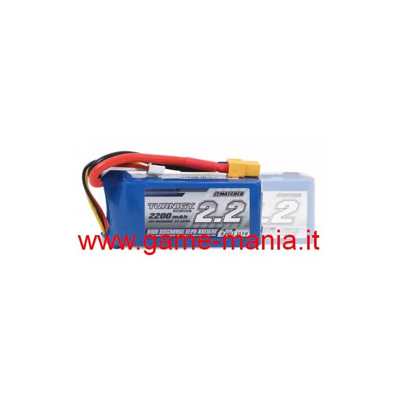 Lipo 2200Mah 3S1P 30C SHORTY with XT60 by Turnigy