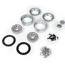 1.9" SILVER/BLACK Aluminum AR04 beadlock rims by Gmade (2x)