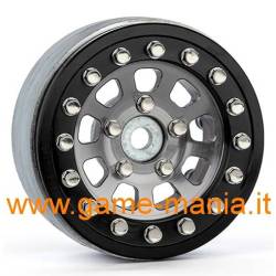 1.9" SILVER/BLACK Aluminum AR04 beadlock rims by Gmade (2x)