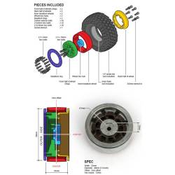1.9" SILVER/BLACK Aluminum AR04 beadlock rims by Gmade (2x)