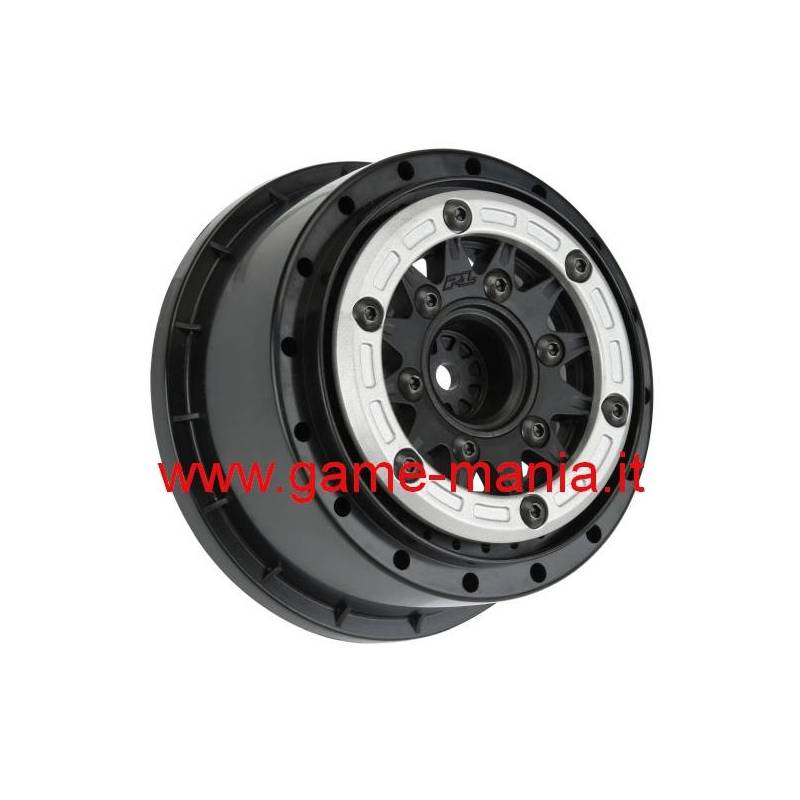 Pair of 2.2/3.0" RAID red/black SCT beadlock rims by Pro-Line