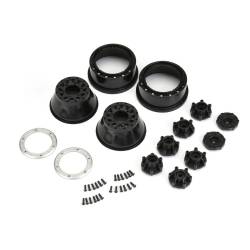 Coppia cerchi beadlock RAID da 2.2/3.0" rosso/neri per SCT by Pro-Line