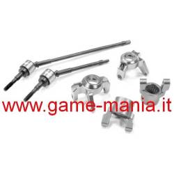 Set ARGENTO IN LEGA portamozzi, barilotti e semiassi Axial Wraith by Integy