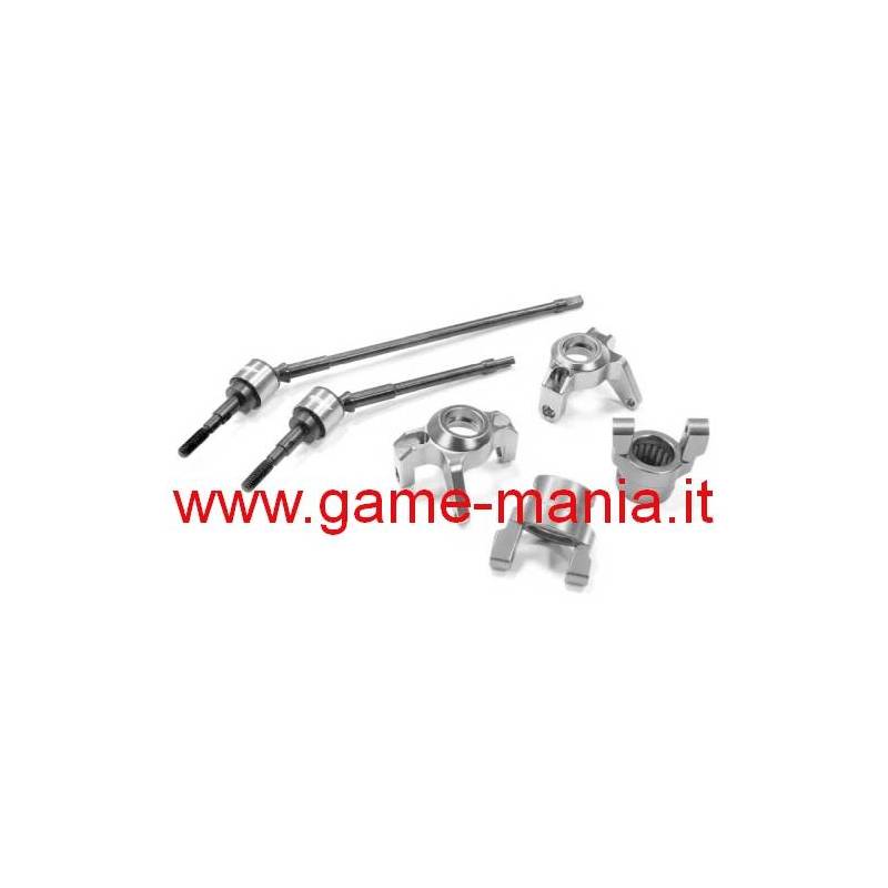 Set ARGENTO IN LEGA portamozzi, barilotti e semiassi Axial Wraith by Integy