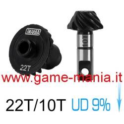 Coppia conica e corona UNDERDRIVE 9% IN LEGA per TRX-4m by Injora