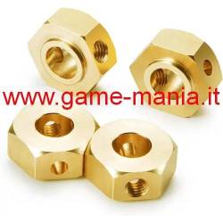 Esagoni (4x) trascinatori da 17mm in OTTONE x Axial SCX6 by Integy